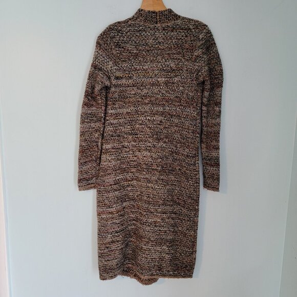 J. Jill Sweater Brown Knit‎ Long Sleeve Button Up Long Cardigan Coat Womens XS - Picture 5 of 8